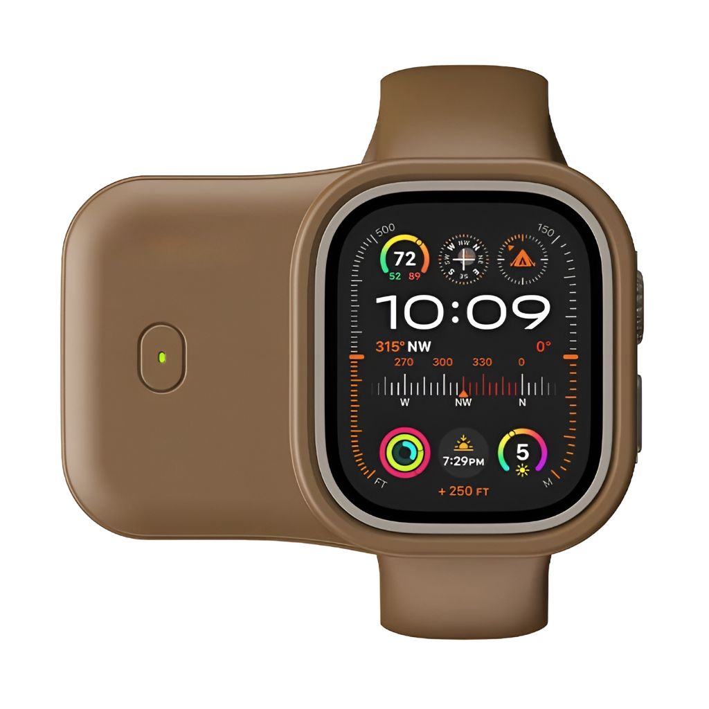 Portable Apple Watch Power Bank in Starlight and Navy Blue for Apple Watch Ultra, Series 9, 8, 7, 6, 5, 4, SE - Wireless Charger and Compact Design