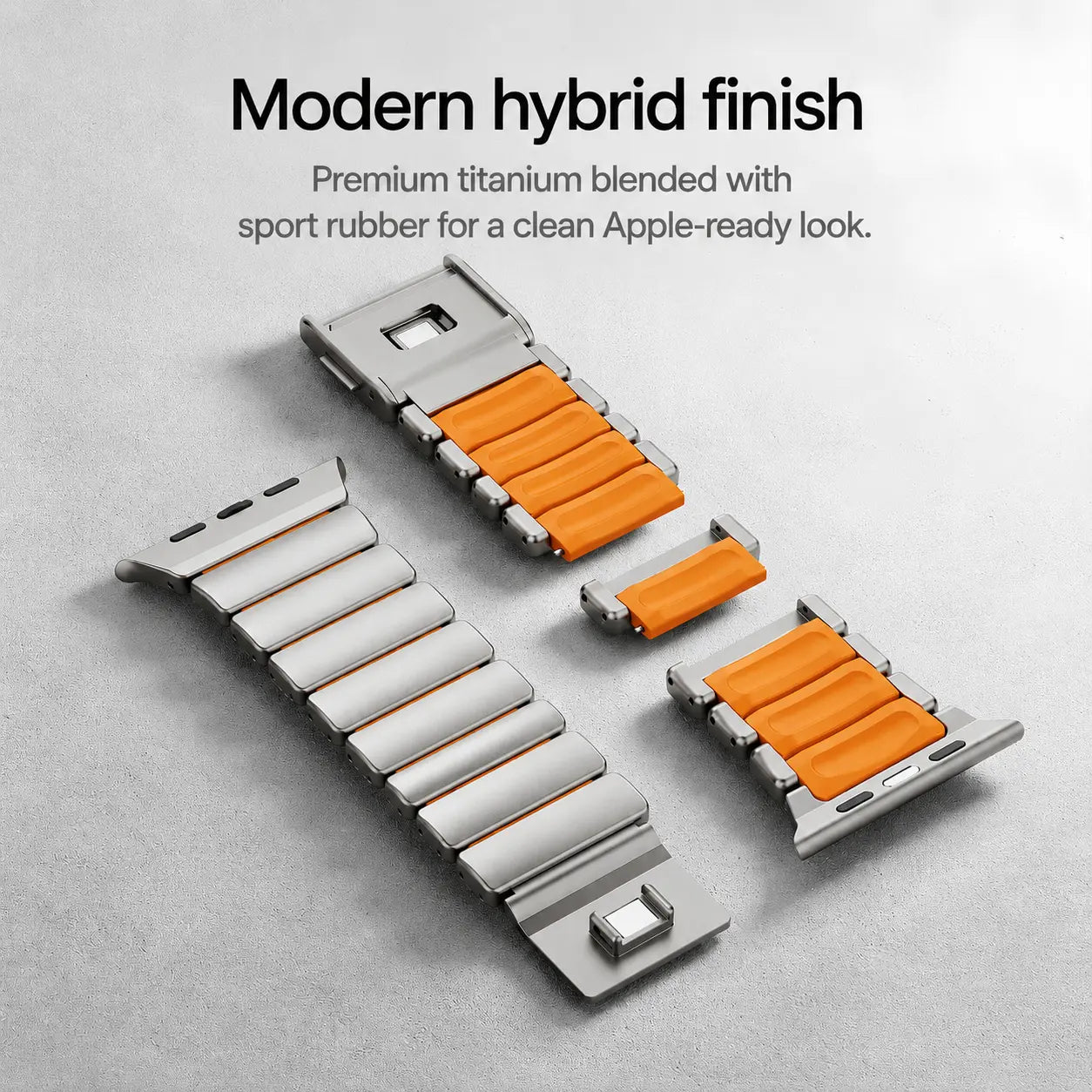 titanium orange apple watch ultra strap #color_Titanium Cosmic Orange
