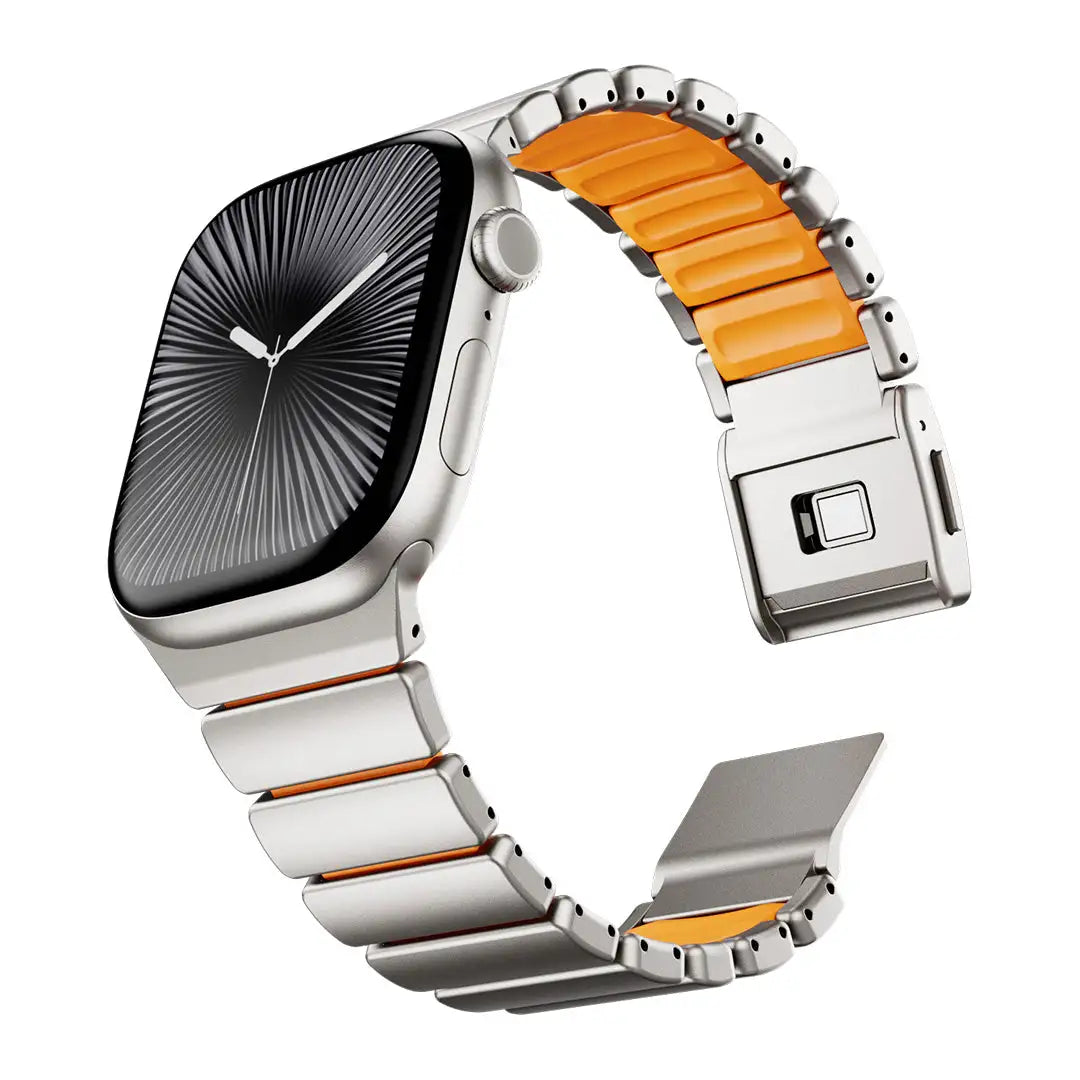 titanium sport strap apple watch ultra orange #color_Titanium Cosmic Orange
