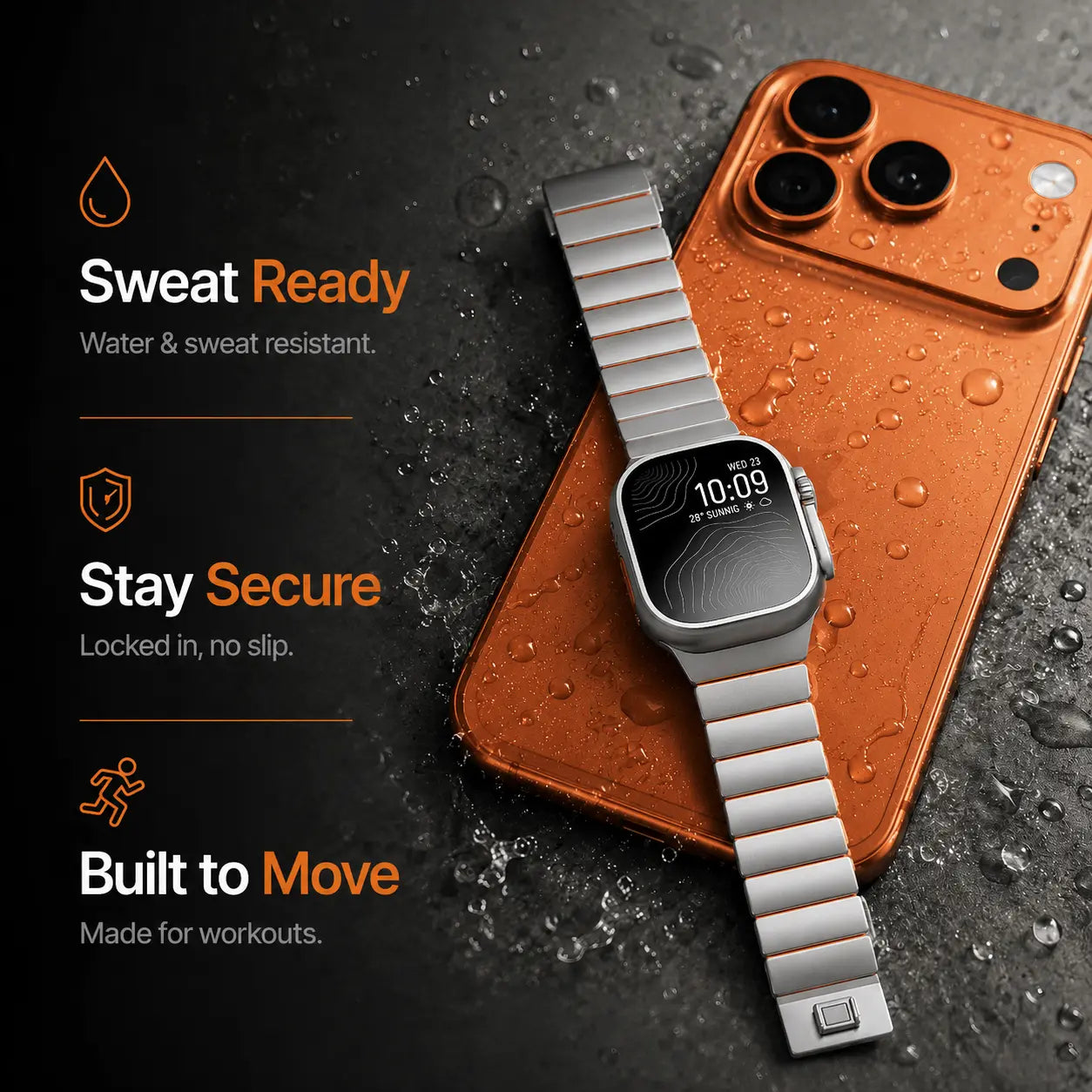 apple watch ultra 49mm sport band orange #color_Titanium Cosmic Orange
