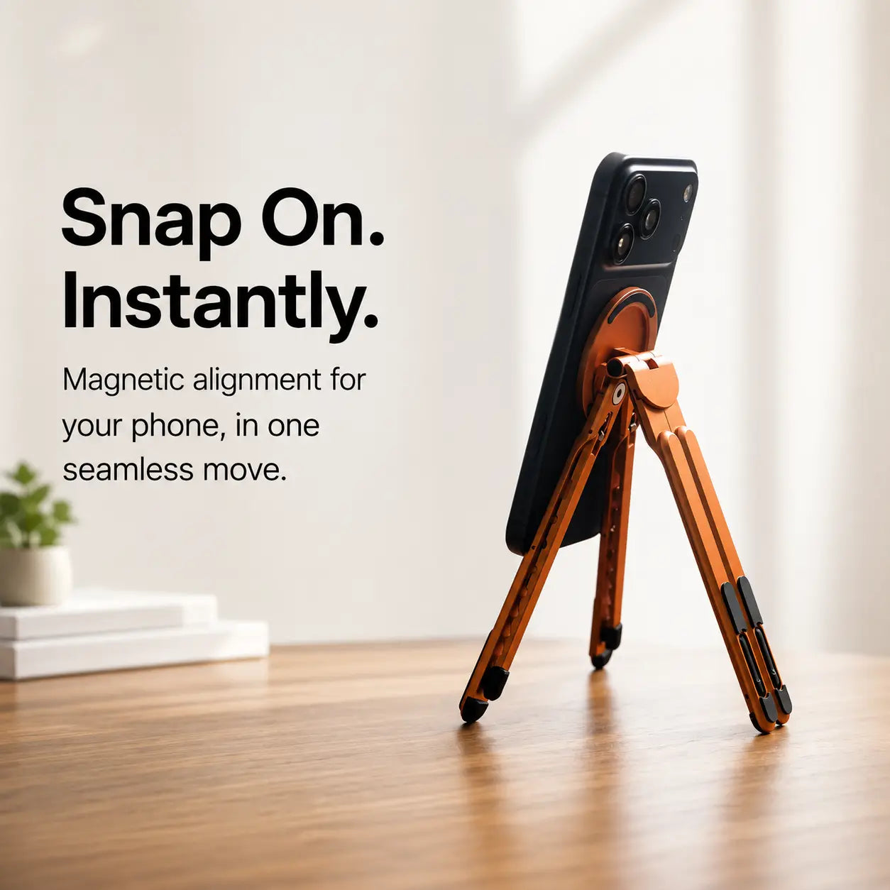 Portable stand for iPhone, tablet and laptop use at home or on the go