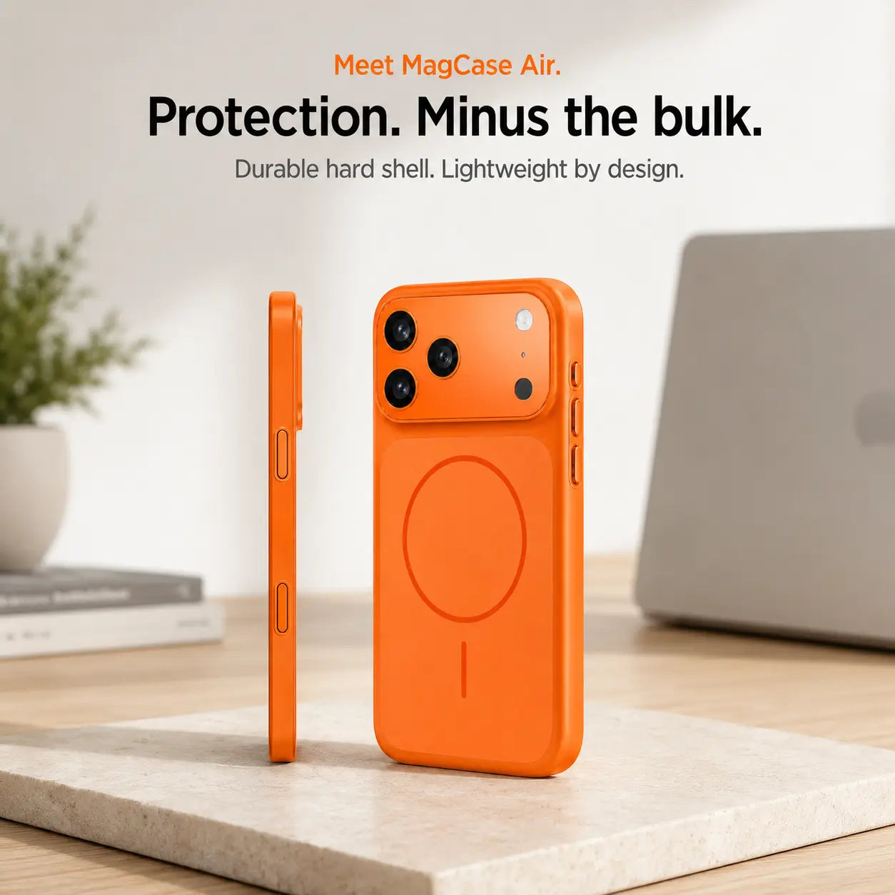 Thin matte case with full camera frame protection