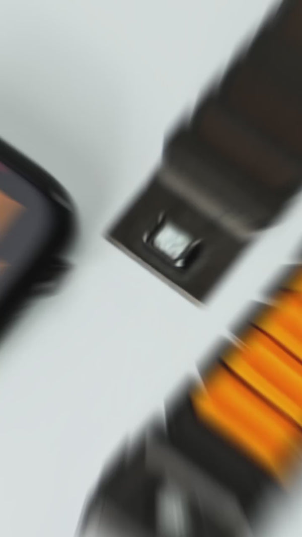 WatchBand Active titanium Apple Watch band — flexing naturally around the wrist