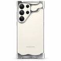 Silver metal bumper case on a cream phone #color_Silver