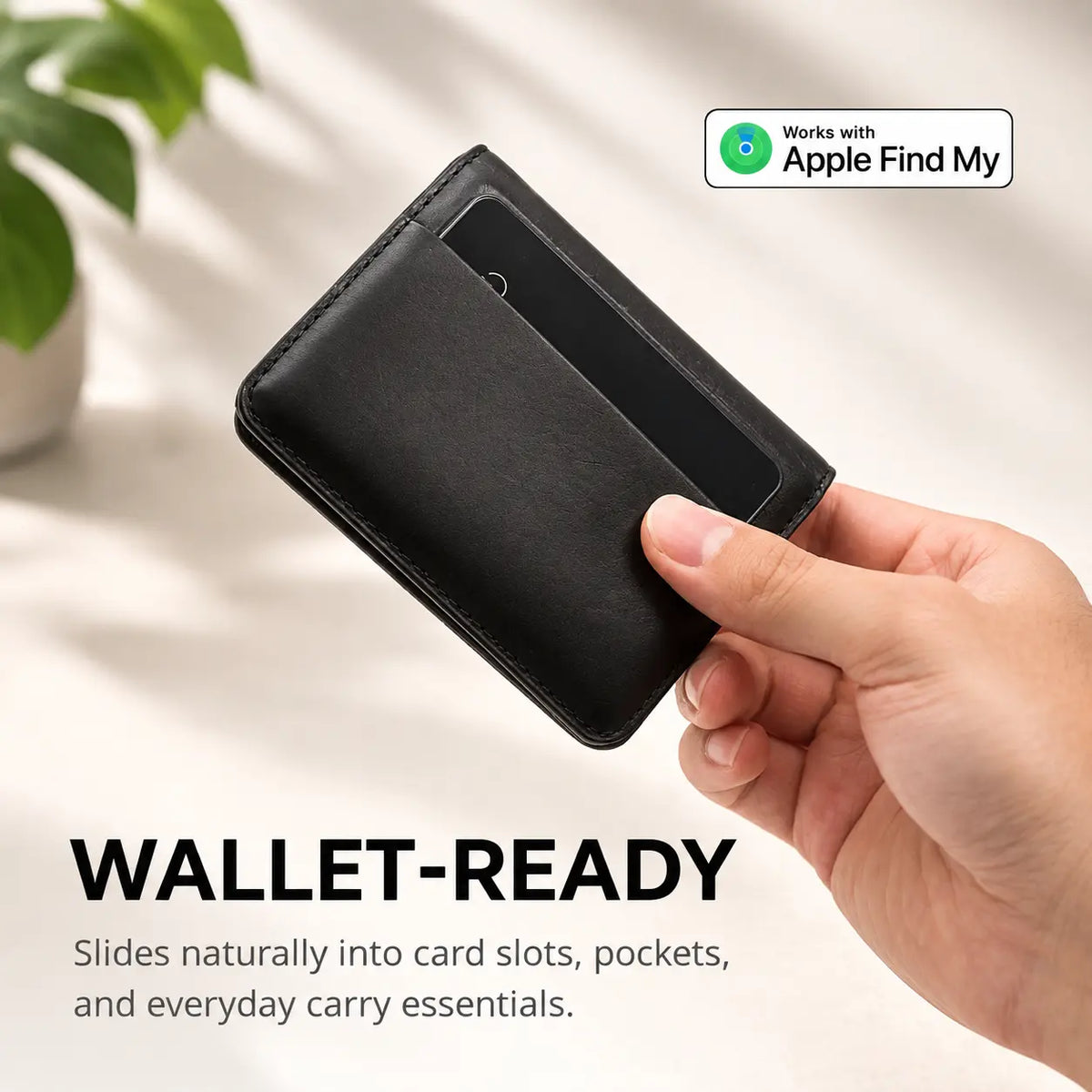 AirCard tracker sliding into a wallet card slot