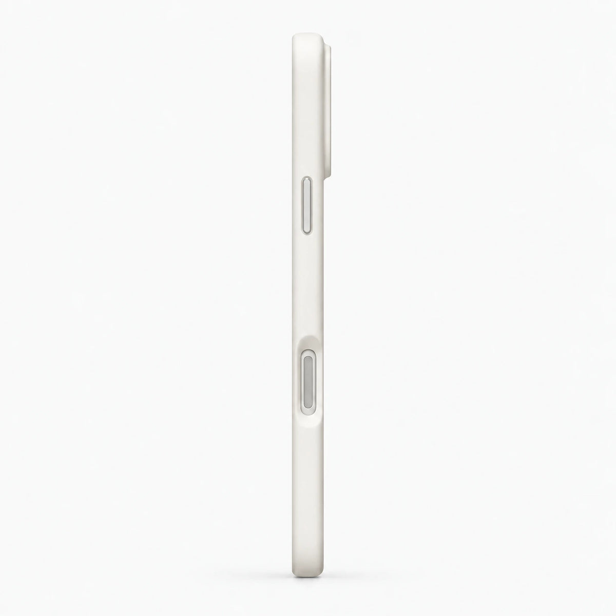 White silicone phone case shown in a slim side view #color_Arctic White